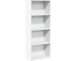 vidaXL - Boekenkast - 60x30x152 - cm - bewerkt - hout - wit