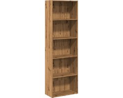 vidaXL - Boekenkast - 60x30x189 - cm - bewerkt - hout - artisanaal - eikenkleurig