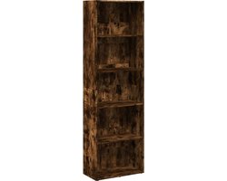 vidaXL - Boekenkast - 60x30x189 - cm - bewerkt - hout - gerookt - eikenkleurig
