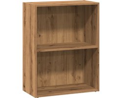 vidaXL - Boekenkast - 60x30x77 - cm - bewerkt - hout - artisanaal - eikenkleurig