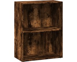 vidaXL - Boekenkast - 60x30x77 - cm - bewerkt - hout - gerookt - eikenkleurig