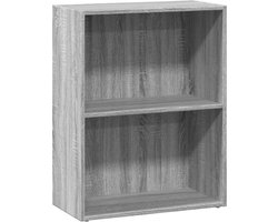 vidaXL - Boekenkast - 60x30x77 - cm - bewerkt - hout - grijs - sonoma - eikenkleurig