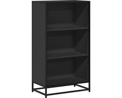 vidaXL - Boekenkast - 60x35x107,5 - cm - bewerkt - hout - zwart