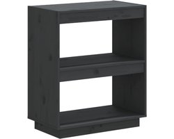 vidaXL - Boekenkast - 60x35x71 - cm - massief - grenenhout - grijs
