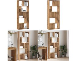 vidaXL Boekenkast 67x24x161 cm bewerkt hout artisanaal eikenkleurig - Boekenkast - Boekenkasten - Boeken Plank - Schappenkast