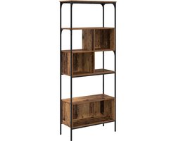 vidaXL - Boekenkast - 7-laags - 76 - x - 33 - x - 188,5 - cm - Bewerkt - hout - Oud - Hout