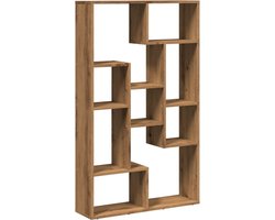 vidaXL - Boekenkast - 72x20x120 - cm - bewerkt - hout - artisanaal - eikenkleurig