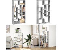 vidaXL Boekenkast 72x20x120 cm bewerkt hout betongrijs - Boekenkast - Boekenkasten - Boeken Plank - Schappenkast
