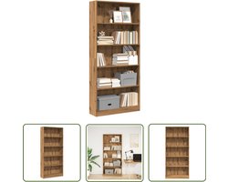 vidaXL Boekenkast - 80x24x176 cm - Artisanaal Eiken Boekenkast - Boekenkasten - Boeken Plank - Schappenkast