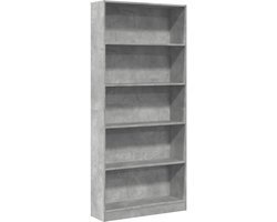 vidaXL - Boekenkast - 80x24x176 - cm - bewerkt - hout - betongrijs