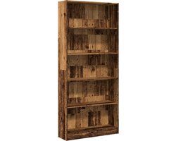 vidaXL - Boekenkast - 80x24x176 - cm - bewerkt - hout - oud - houtkleurig