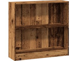 vidaXL - Boekenkast - 80x24x76 - cm - bewerkt - hout - oud - houtkleurig