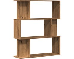vidaXL - Boekenkast - 80x24x96 - cm - bewerkt - hout - artisanaal - eikenkleur