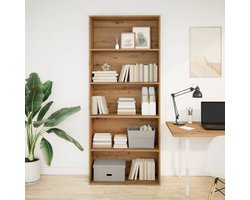 vidaXL Boekenkast - 80x30x189 cm - Artisanaal Eiken Boekenkast - Boekenkasten - Boeken Plank - Schappenkast