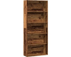 vidaXL - Boekenkast - 80x30x189 - cm - bewerkt - hout - oud - houtkleurig