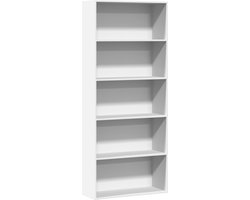 vidaXL - Boekenkast - 80x30x189 - cm - bewerkt - hout - wit
