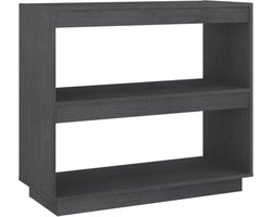 vidaXL - Boekenkast - 80x35x71 - cm - massief - grenenhout - grijs