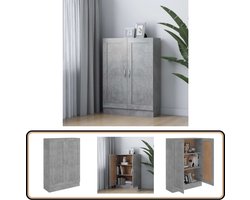 vidaXL Boekenkast - 82,5x30,5x115 cm - Betongrijs Boekenkast - Houten Boekenkast - Grijze Boekenkast - Vintage Boekenkast - Industriële Boekenkast