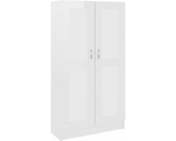 vidaXL - Boekenkast - 82,5x30,5x150 - cm - bewerkt - hout - hoogglans - wit