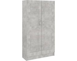 vidaXL - Boekenkast - 82,5x30,5x150 - cm - bewerlt - hout - betongrijs