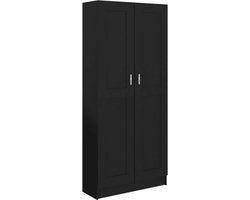 vidaXL - Boekenkast - 82,5x30,5x185,5 - cm - bewerkt - hout - zwart
