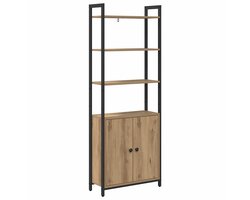 vidaXL - Boekenkast - Artisan - Eiken - 60 - x - 24 - x - 161 - cm - Bewerkt - hout