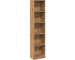 vidaXL - Boekenkast - Artisian - Oak - 40x24x176 - cm - bewerkt - hout