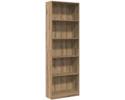 vidaXL - Boekenkast - Artisian - Oak - 60x24x176 - cm - bewerkt - hout