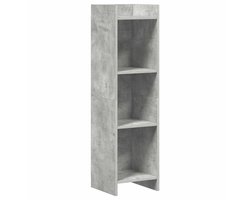 vidaXL - Boekenkast - Betonnen - Grijs - 30 - x - 30 - x - 111 - cm - Bewerkt - hout