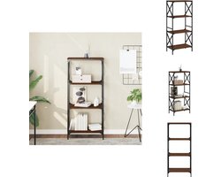 vidaXL Boekenkast - Boekenkasten - Boeken Plank - Schappenkast - Boekenkast 4-laags 59x35x132 cm bewerkt hout bruin eikenkleur