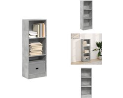 vidaXL Boekenkast - Boekenkasten - Boeken Plank - Schappenkast - Boekenkast 40x24x109 cm bewerkt hout betongrijs