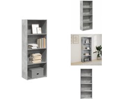 vidaXL Boekenkast - Boekenkasten - Boeken Plank - Schappenkast - Boekenkast 60x30x152 cm bewerkt hout betongrijs