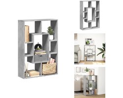 vidaXL Boekenkast - Boekenkasten - Boeken Plank - Schappenkast - Boekenkast 63x20x90 cm bewerkt hout betongrijs