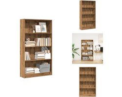 vidaXL Boekenkast - Boekenkasten - Boeken Plank - Schappenkast - Boekenkast 80x24x143 cm bewerkt hout artisanaal eikenkleurig