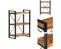 vidaXL Boekenkast - Boekenkasten - Boekenplank - Boekenplanken - Boekenkast met 3 schappen 60x30x80 cm massief gerecycled hout