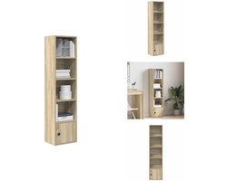 vidaXL Boekenkast - Boekenkasten - Boekenplank - Opbergkast - Boekenkast 31x24x127 cm bewerkt hout sonoma eikenkleurig