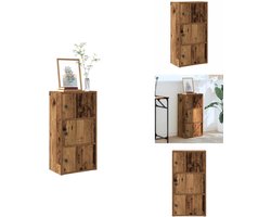 vidaXL Boekenkast - Boekenkasten - Boekenplank - Opbergkast - Boekenkast 40x24x77 cm bewerkt hout oud houtkleurig