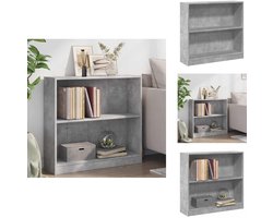 vidaXL Boekenkast - Boekenkasten - Boekenschap - Boekenschappen - Boekenkast 80x24x75 cm bewerkt hout betongrijs