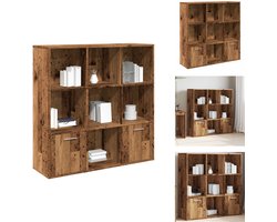 vidaXL Boekenkast - Boekenkasten - Boekenschap - Boekenschappen - Boekenkast 98x29x97,5 cm bewerkt hout oud houtkleurig