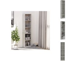 vidaXL Boekenkast - Boekenkasten - Boekenschap - Boekenschappen - Boekenkast met 5 schappen 40x24x175 cm bewerkt hout betongrijs