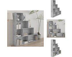 vidaXL Boekenkast - Boekenkasten - Boekenschap - Boekenschappen - Boekenkast/kamerscherm 155x24x160 cm bewerkt hout betongrijs