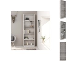 vidaXL Boekenkast - Boekenkasten - Kast - Kasten - Boekenkast met 5 schappen 60x24x175 cm bewerkt hout betongrijs