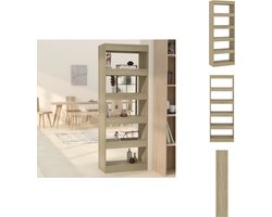vidaXL Boekenkast - Boekenkasten - Kast - Opbergkast - Boekenkast/kamerscherm 60x30x166 cm bewerkt hout sonoma eiken
