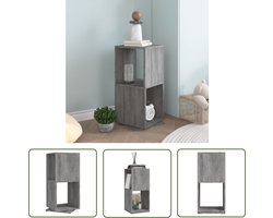vidaXL Boekenkast - Draaikast - Draaikast 34,5x34,5x75,5 cm spaanplaat betongrijs - Hoekkast - Opslagkast - Meubilair