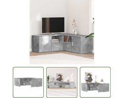 vidaXL Boekenkast - Hoekkast - Hoekkast 200x40x45 cm bewerkt hout betongrijs - Opbergkast - Betongrijs - Houten Kast