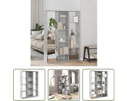 vidaXL Boekenkast - Kamerscherm - Kamerscherm/boekenkast 100x24x140 cm bewerkt hout betongrijs - Scheidingswand - Betongrijs - Houten Meubels