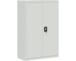 vidaXL Boekenkast - Kantoor Kast - Kantoorkast 90x40x140 cm staal grijs - Archivakast - Metalen Kast - Grijze Kast