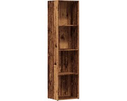 vidaXL - Boekenkast - oud - houten - 36x30x143 - cm - bewerkt - hout