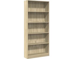 vidaXL - Boekenkast - Sonoma - Eiken - 80x24x176 - cm - Bewerkt - Hout