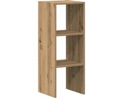vidaXL - Boekenkast - stapelbaar - 30x30x80 - cm - bewerkt - hout - artisanaal - eiken